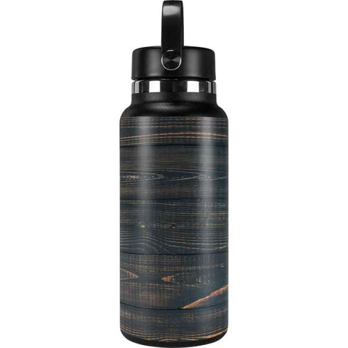 Black Painted Wood Hydro Flask 32oz Wide Mouth Skin